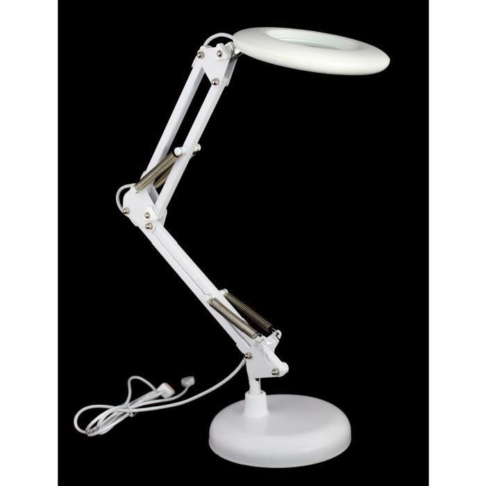 Lampe de bureau loupe Lupa LED hauteur 32 cm  5W équivalent a 40W blanc