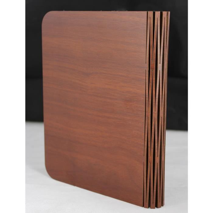 Lampe de table LED Wood book 20x16x2,2 cm 1,6W équivalent a 40W marron