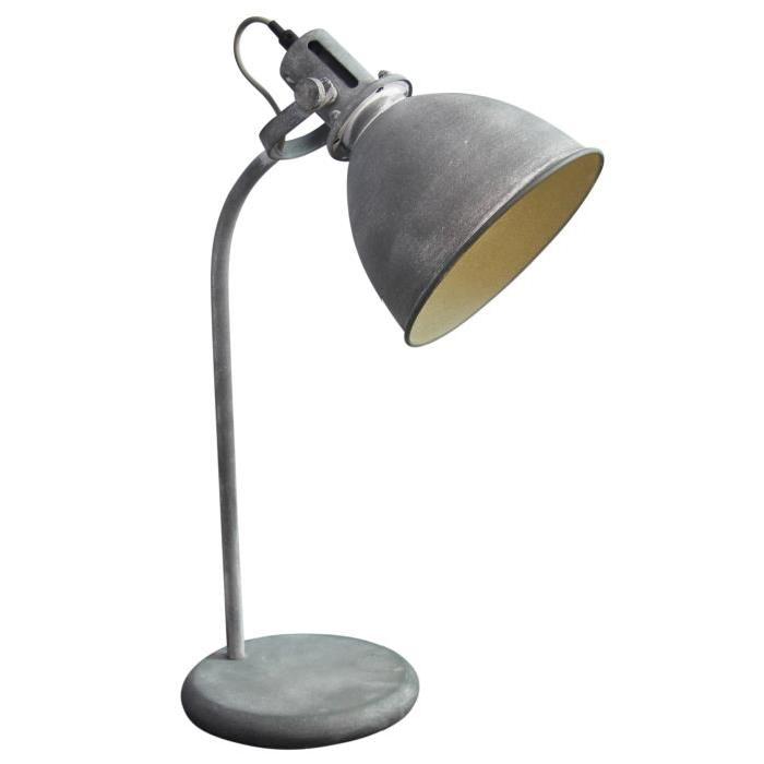 BRILLIANT Lampe a poser Jesper style industriel hauteur 57,5 cm E27 40W gris ciment