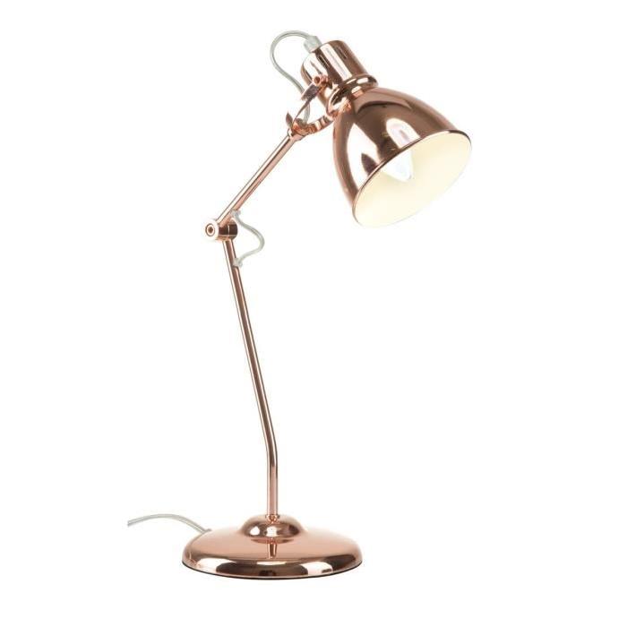 Lampe de bureau en métal chromé vintage - E14 18 W - 11x15x45 cm