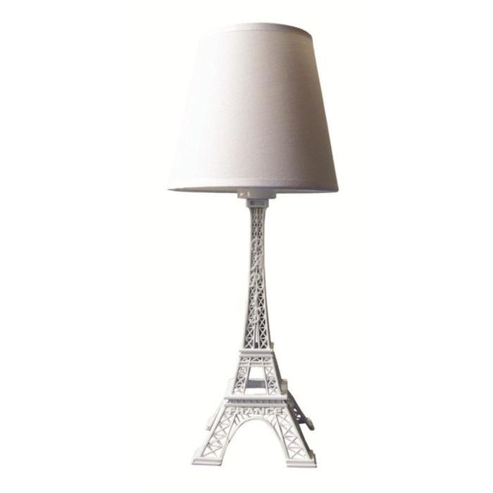 Lampe tour Eiffel blanche. Hauteur 38 c