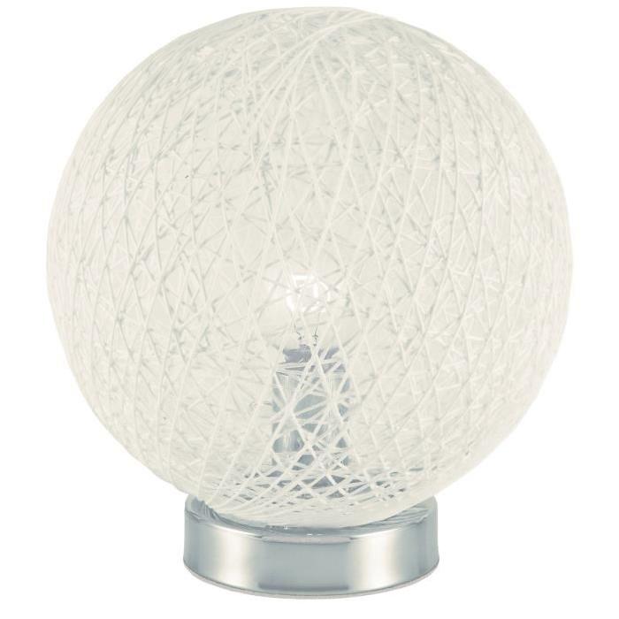 BAYA lampe a poser boule rotin, diametre 20cm. Hauteur 24cm