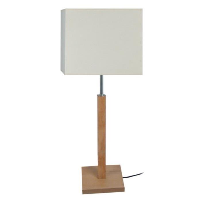 FRIGGA Lampe a poser Bois de hetre acier 20x20x51 cm - Bois naturel