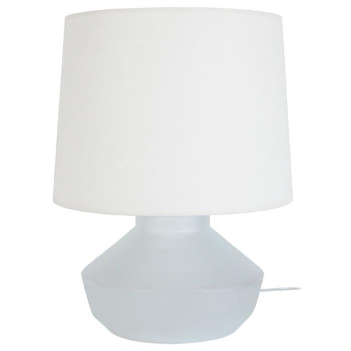 ESPOO  Verre Lampe en Verre design 4 faces, hauteur 52 cm, satinée et blanc