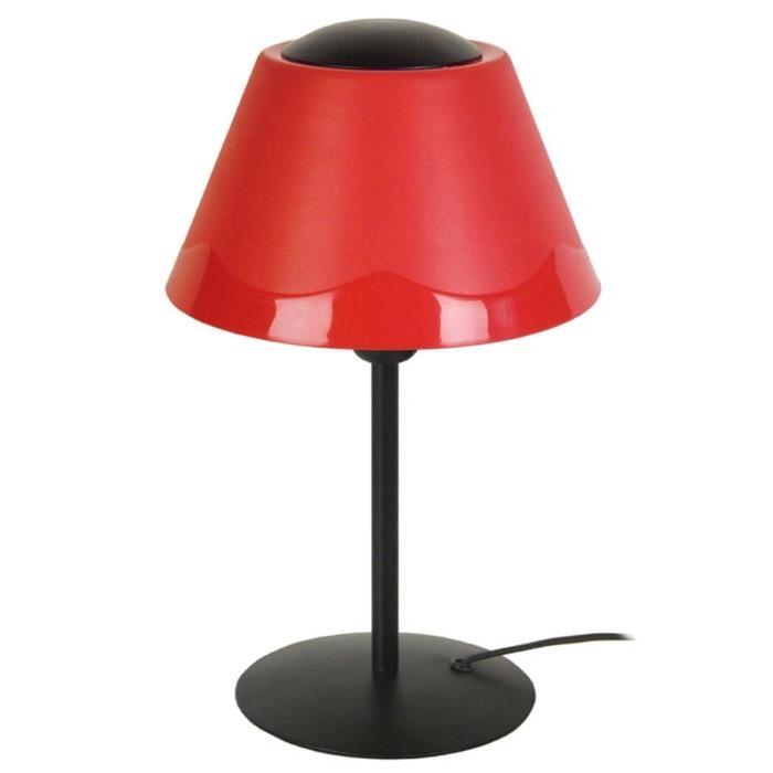 POLYCONE Lampe Tube, abat-jour. Polypropilene, hauteur 35 cm, noir et rouge