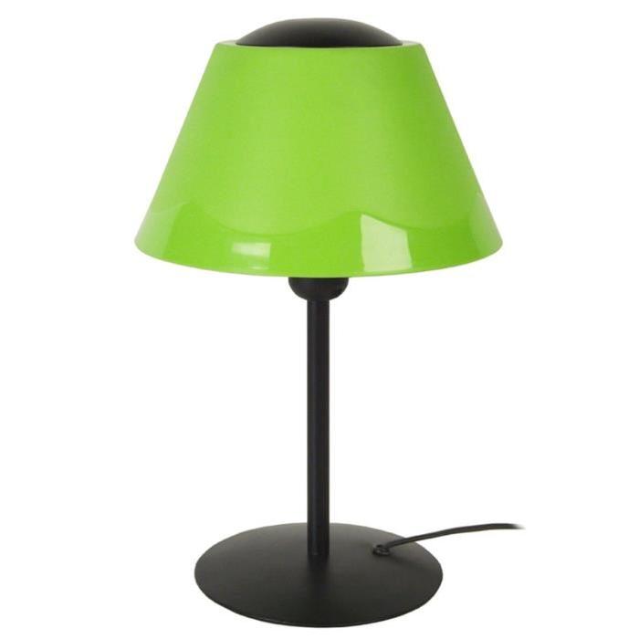 POLYCONE Lampe Tube, abat-jour. Polypropilene, hauteur 35 cm, noir et vert