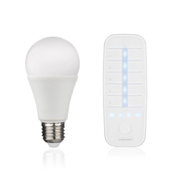 SMARTWARES Ampoule LED Connectée E27 45 W avec Télécommande