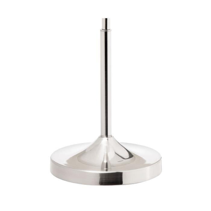 Lampe a poser en nickel satiné et abat-jour en coton blanc - H53 cm