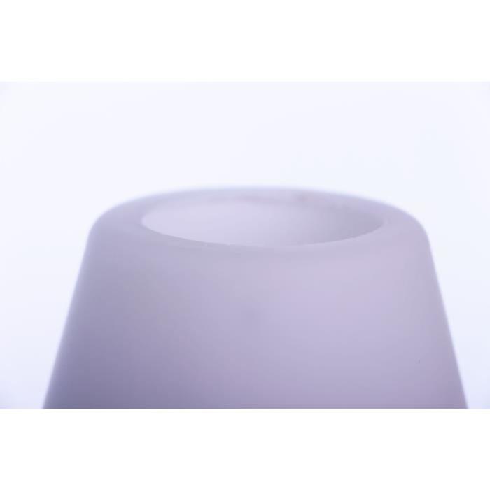 Lampe de table chromé + abat-jour en verre opale blanc - H50cm