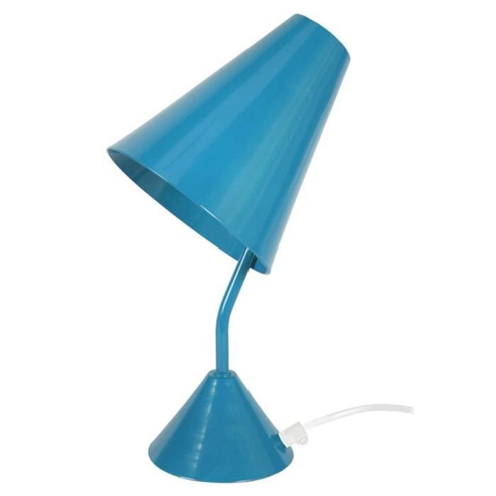 KONICA  Lampe bureau/chevet, cone métal, pied cone métal, hauteur 30 cm, taupe