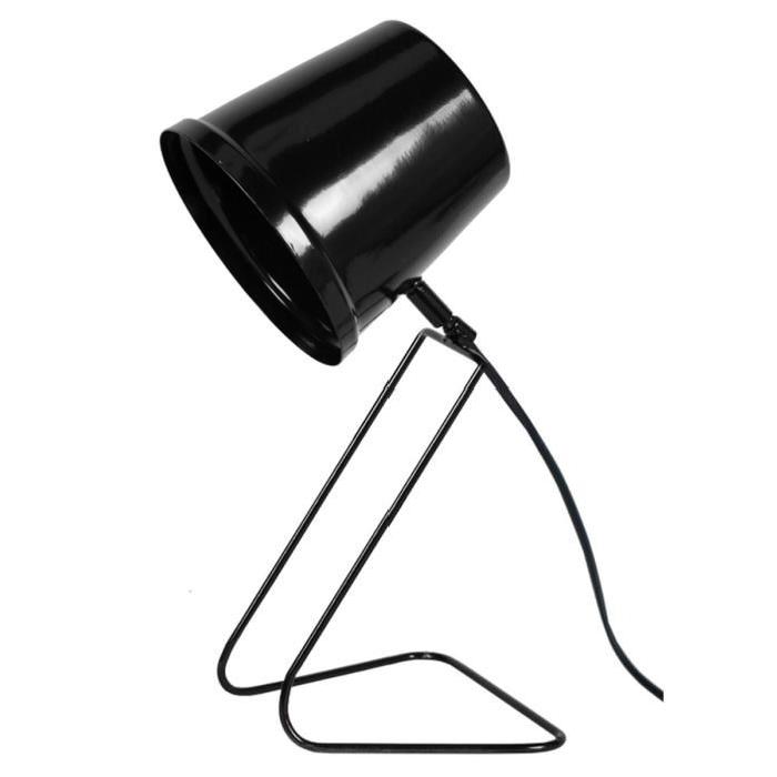 FACTORY  Lampe bureau/chevet, cone métal, pied cone métal, hauteur 38 cm, noir