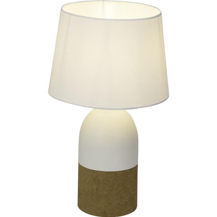 Lampe a poser/chevet Margaux diametre 25 cm E27 60W blanc