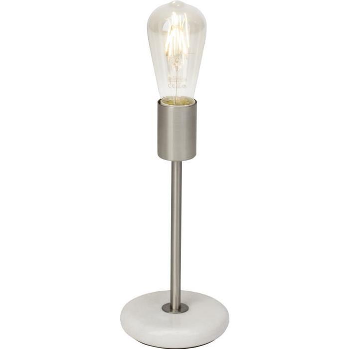 Lampe a poser base marbre Alina diametre 12 cm E27 40W gris