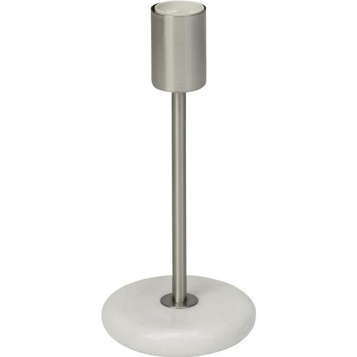 Lampe a poser base marbre Alina diametre 12 cm E27 40W gris