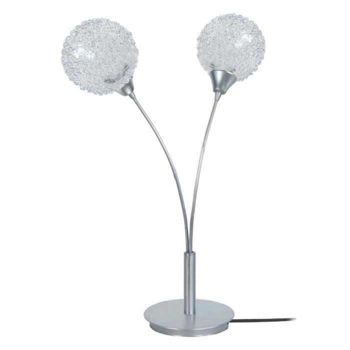 ACTUELLE Lampe deux boules fil aluminium