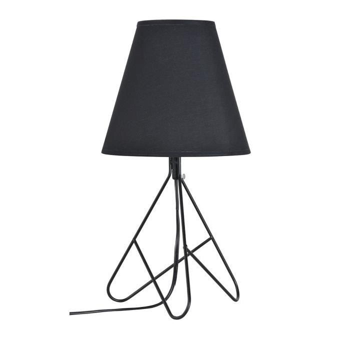 SELLIE Lampe a poser métal D 20 x H 38 cm Noir