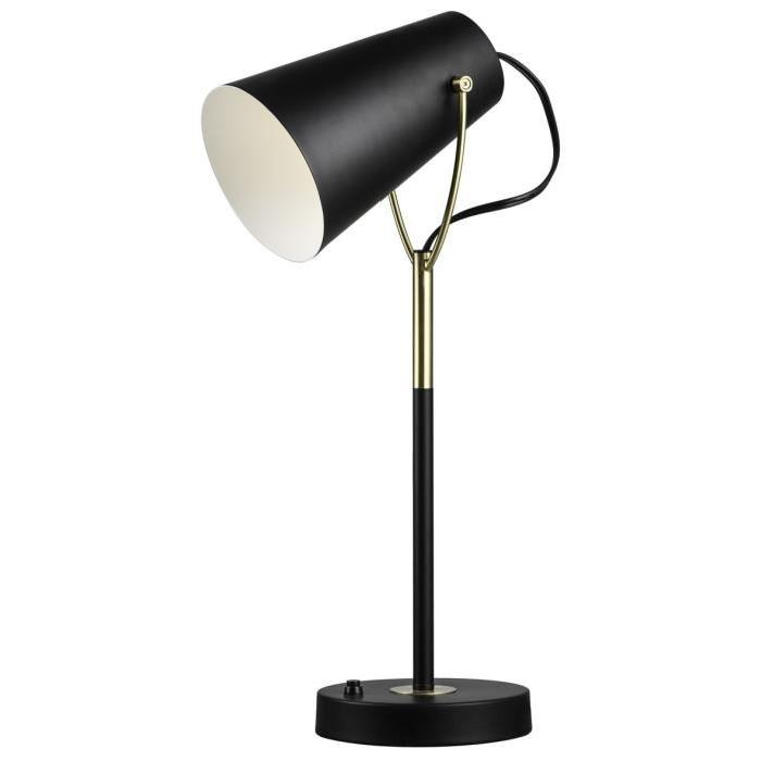 Lampe en métal avec tete orientable - Ř 16 x H 52,5 cm -Noir