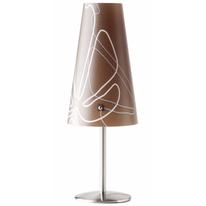 BRILLANT Lampe a poser/chevet Isi hauteur 36 cm Ř13 cm E14 40W acier, marron et blanc