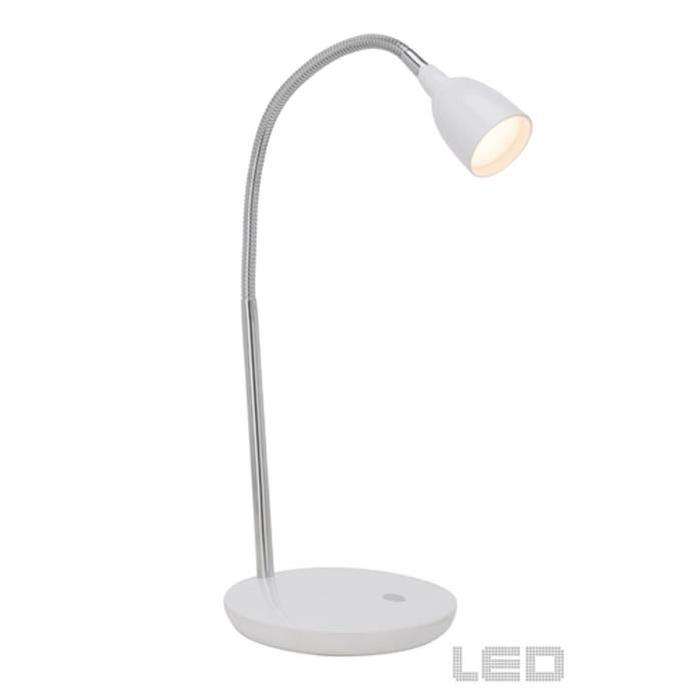 ANTHONY Lampe de bureau LED avec interrupteur acier/blanc