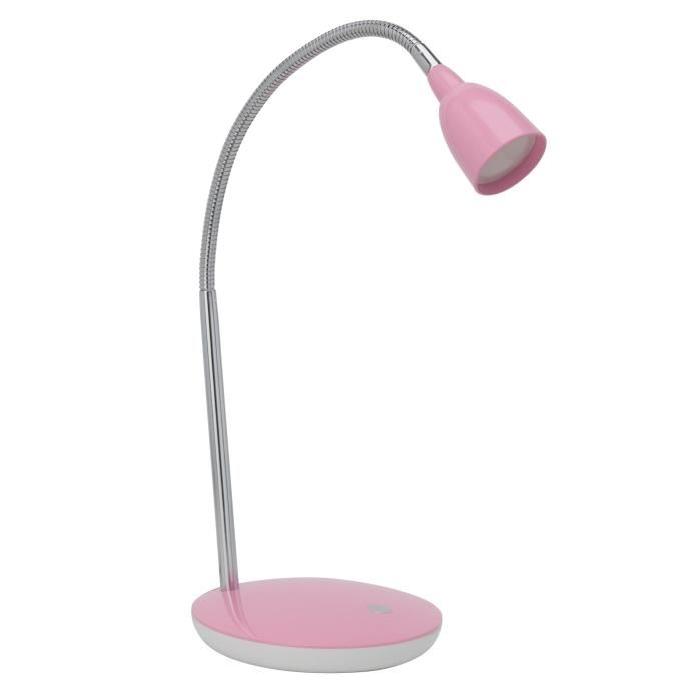 BRILLIANT Lampe de bureau Anthony LED avec interrupteur hauteur 40 cm Ř16 cm 2,5W acier et rose