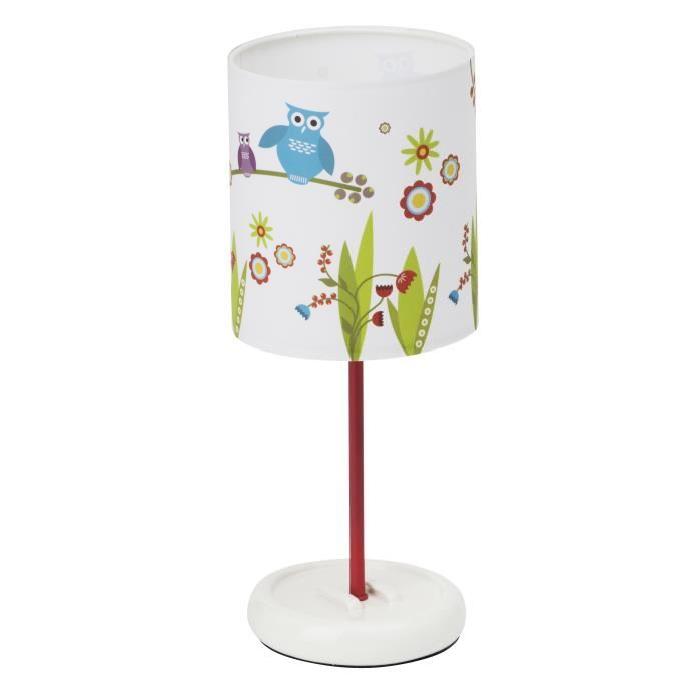 BRILLIANT Lampe a poser Birds chambre enfant LED motif nature hauteur 32,5 cm diametre 13 cm 1W blanc