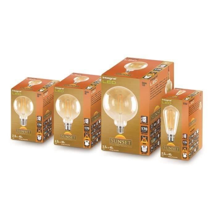 INTEGRAL LED Ampoule décorative G95 B22 2,5 W  équivalent a 40 W