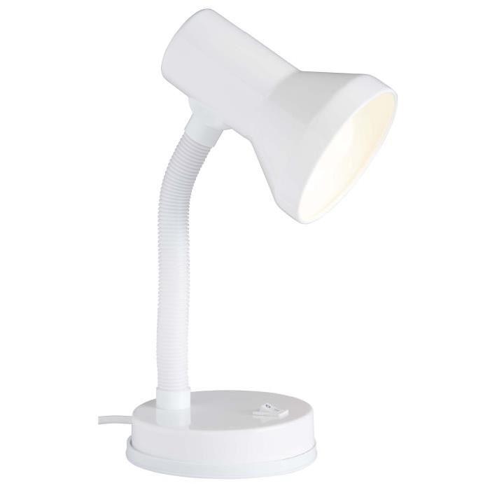 BRILLIANT Lampe de bureau flexible Junior hauteur 30 cm Ř13 cm E27 40W blanc