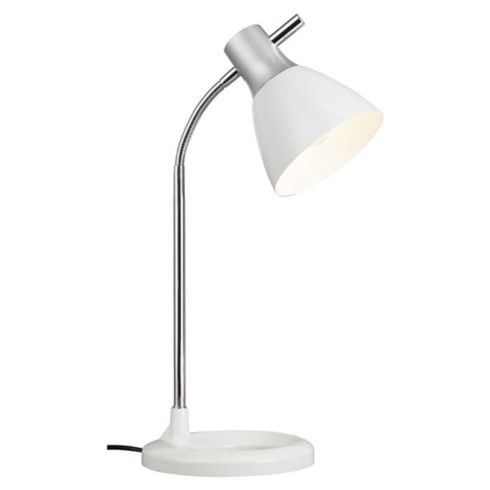 Lampe de bureau orientable E27 40W Blanc