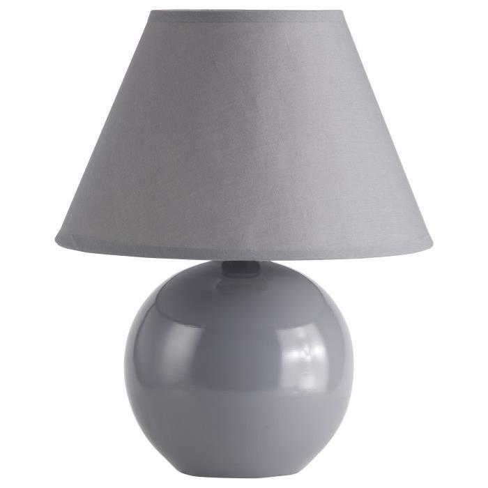 BRILLIANT Lampe a poser/chevet Prime hauteur 23 cm Ř20 cm E14 40W gris foncé