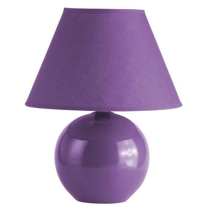 Lampe a poser/chevet Prime hauteur 23 cm Ř20 cm E14 40W violet