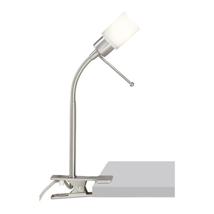 BILL Lampe orientable a fixation "serre-joint" chrome/blanc