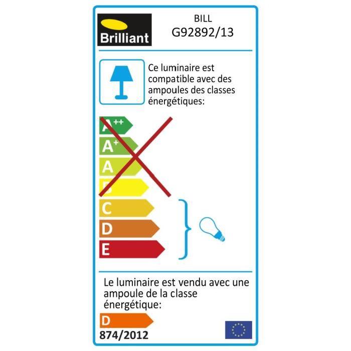 BILL Lampe orientable a fixation "serre-joint" chrome/blanc