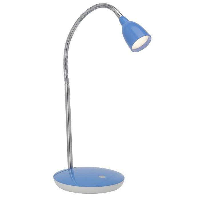 BRILLIANT Lampe de bureau Anthony LED avec interrupteur hauteur 40 cm Ř16 cm 2,5W acier et bleu