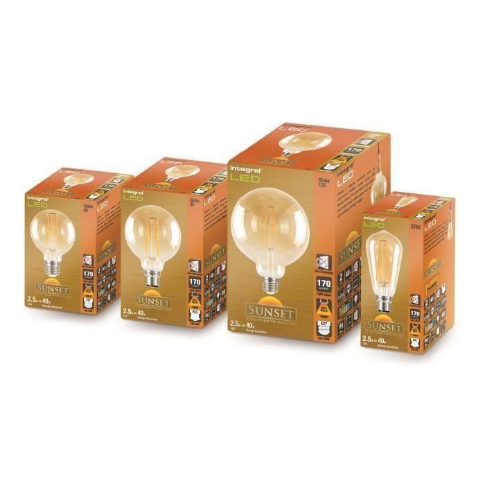 INTEGRAL LED Ampoule décorative G80 E27 2,5 W équivalent a 40 W