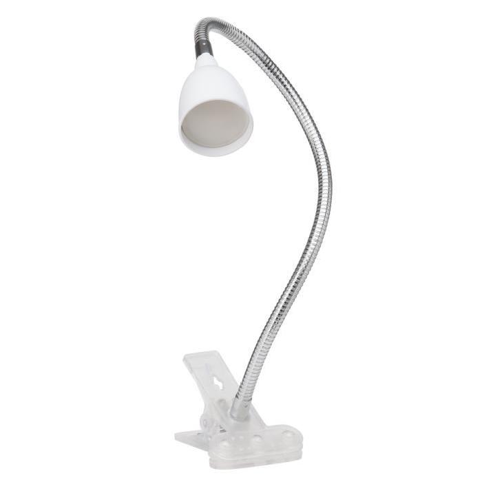 BRILLIANT Lampe pince Anthony LED hauteur 38 cm 2,5W acier et blanc