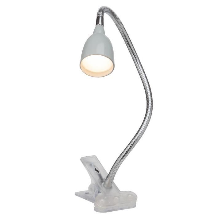 BRILLIANT Lampe pince Anthony LED hauteur 38 cm 2,5W acier et titane