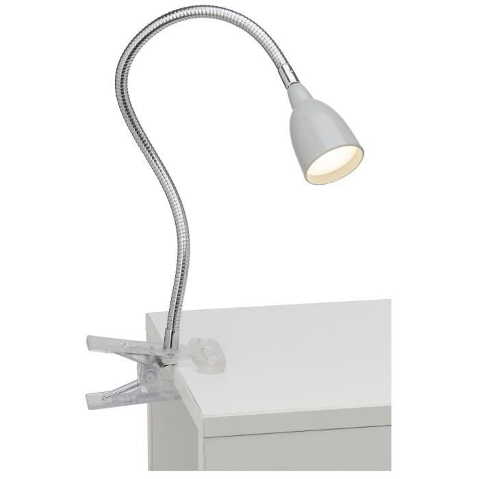 BRILLIANT Lampe pince Anthony LED hauteur 38 cm 2,5W acier et titane