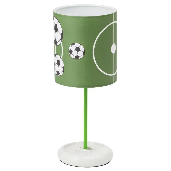 Lampe a poser chambre enfant LED Soccer motif football hauteur 32,5 cm 1W vert, noir et blanc