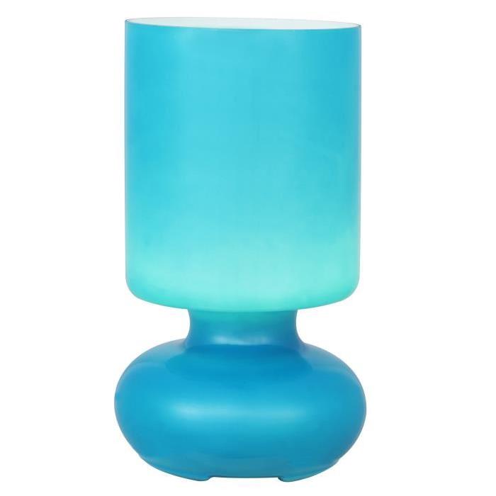 BRILLIANT Lampe a poser / chevet en verre Fluerte hauteur 24 cm Ř13 cm E14 40W bleu