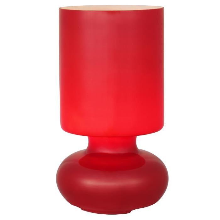 BRILLIANT Lampe a poser / chevet en verre Fluerte hauteur 24 cm Ř13 cm E14 40W rouge