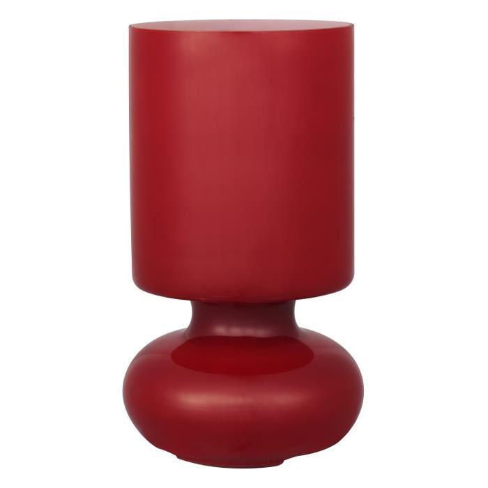 BRILLIANT Lampe a poser / chevet en verre Fluerte hauteur 24 cm Ř13 cm E14 40W rouge