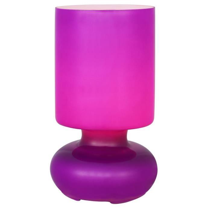 BRILLIANT Lampe a poser / chevet en verre Fluerte hauteur 24 cm Ř13 cm E14 40W violet