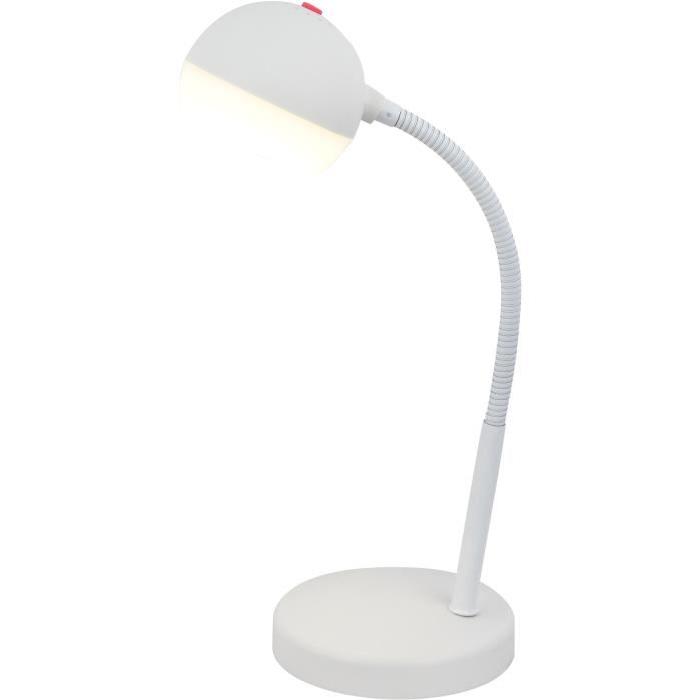 BRILLIANT Lampe de bureau Aylin flexible avec interrupteur sur tete - Blanc