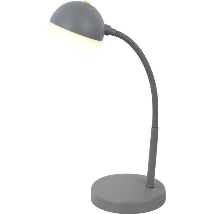 BRILLIANT Lampe de bureau Aylin flexible avec interrupteur sur tete - Grise