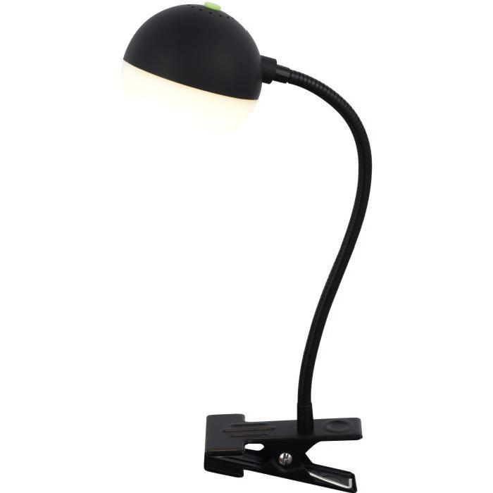 BRILLIANT Lampe de bureau Aylin flexible avec fixation "pince" et interrupteur sur tete - Noir