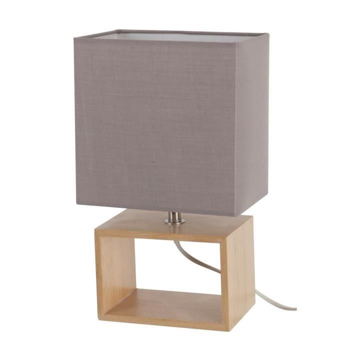 Lampe a poser style scandinave 18x12x31 cm E14 40 W gris et beige