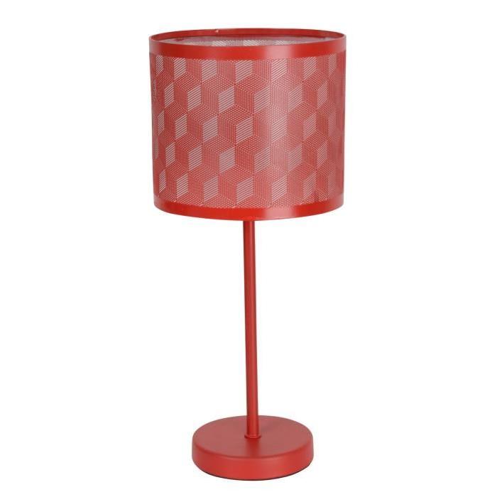 Lampe a poser tactile Géo Ř15 cm E14 60 W rouge