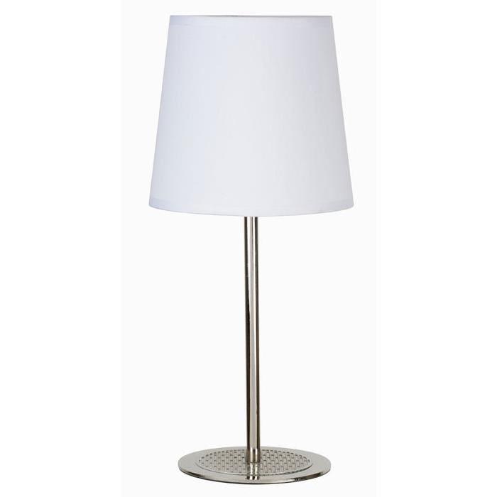 Lampe a poser Karl Ř17 cm E14 40 W blanc et gris