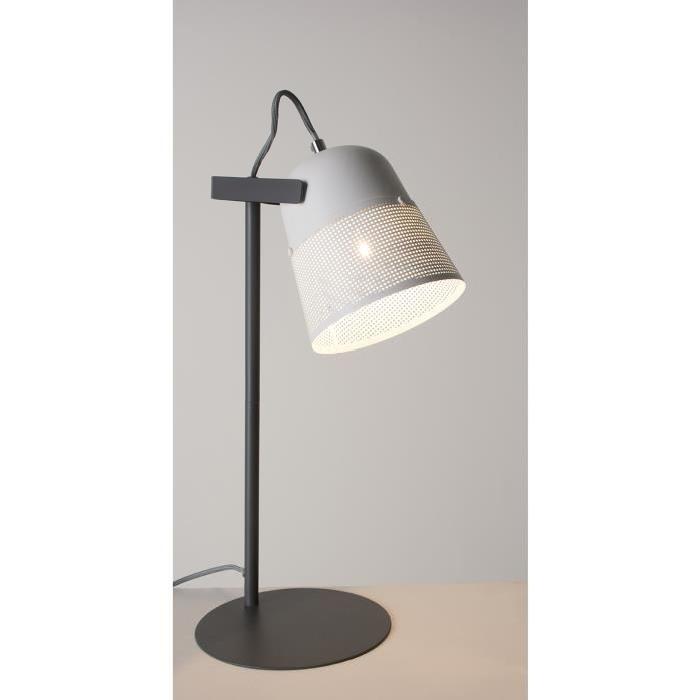 JUSTIN Lampe a poser bicolore 48,5 cm E14 40W blanc