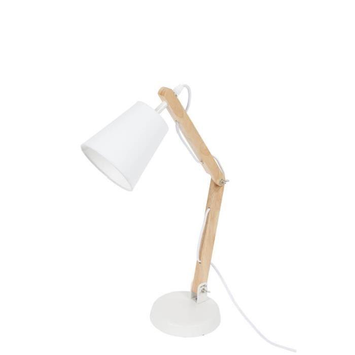 HAPPY Lampe a poser style scandinave E14 40W blanc